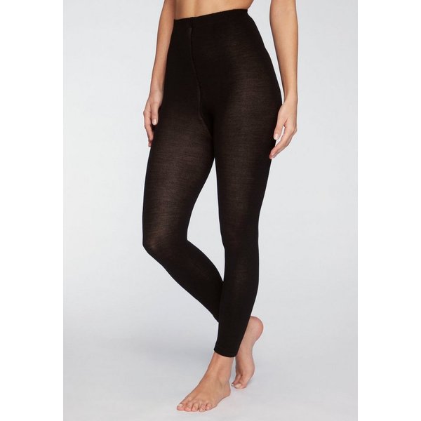 Lavana Strickstrumpfleggings Slim Fot Base Layer, Ideal zum darunter ziehen (1 St) wärmend 49% Wolle Temperatur regulierend, Feuchtigkeitsabsorbierend
