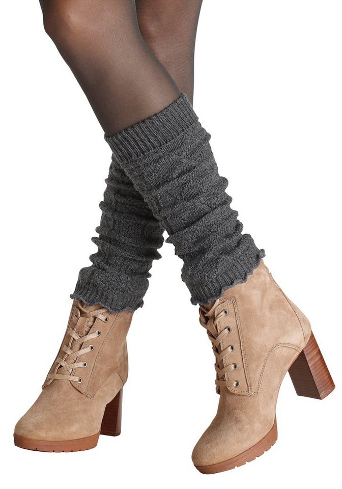 Lavana Stulpensocken gestrickte Beinstulpen, Beinwärmer für Ballett, Tanz und Sport (Packung, 2-Paar) mit Zopfstrickmuster – Bild 3 von 5