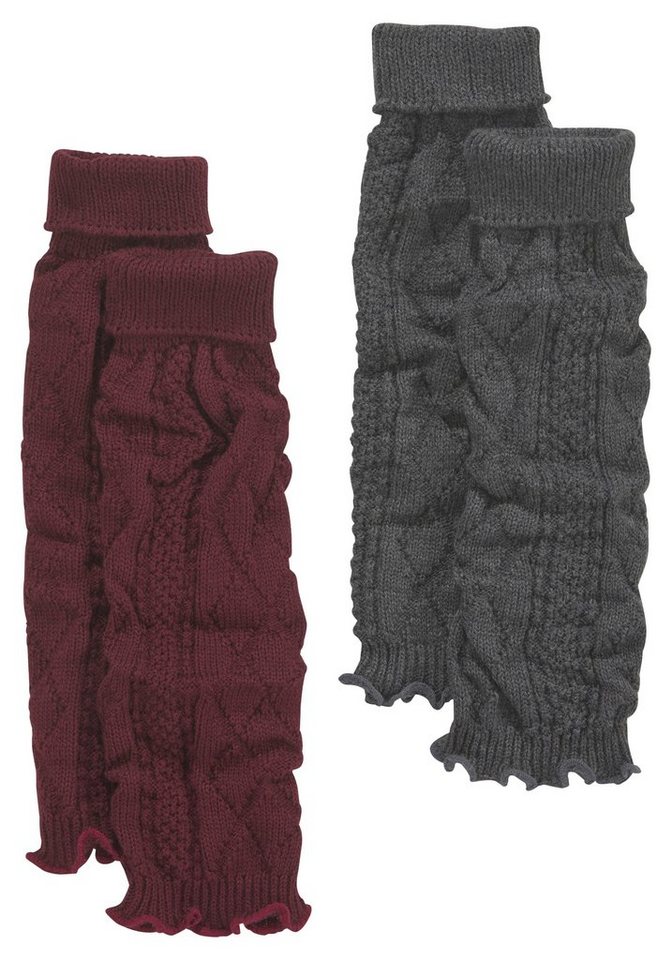 Lavana Stulpensocken gestrickte Beinstulpen, Beinwärmer für Ballett, Tanz und Sport (Packung, 2-Paar) mit Zopfstrickmuster – Bild 2 von 5