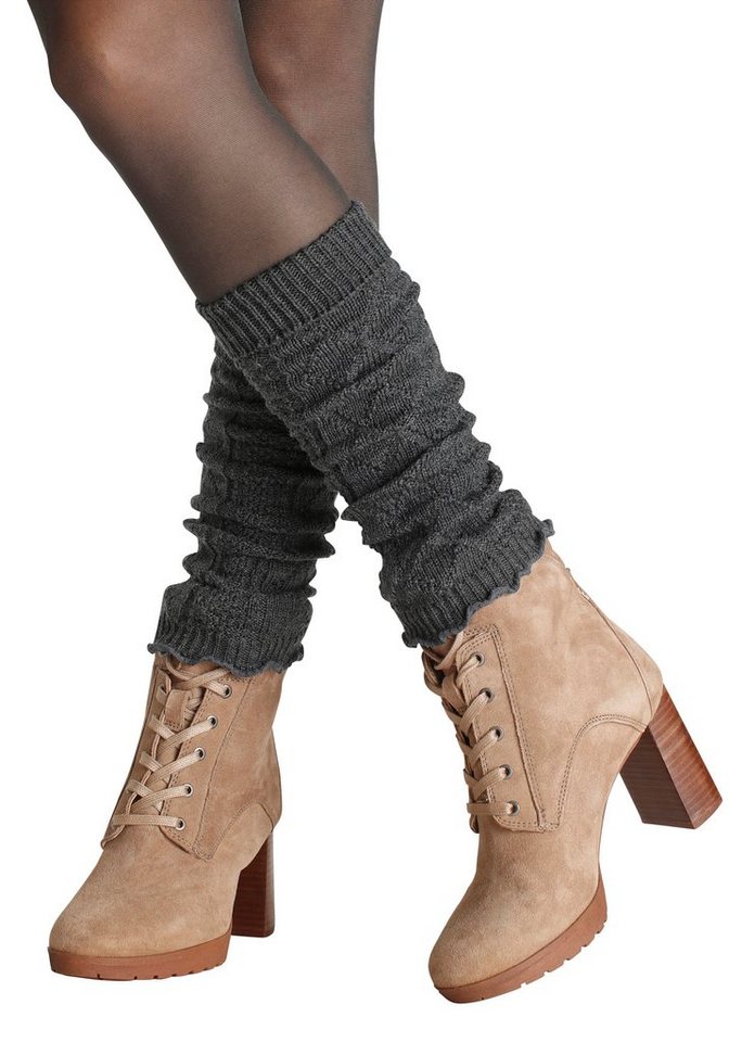 Lavana Stulpensocken gestrickte Beinstulpen, Beinwärmer für Ballett, Tanz und Sport (Packung, 2-Paar) mit Zopfstrickmuster – Bild 4 von 5