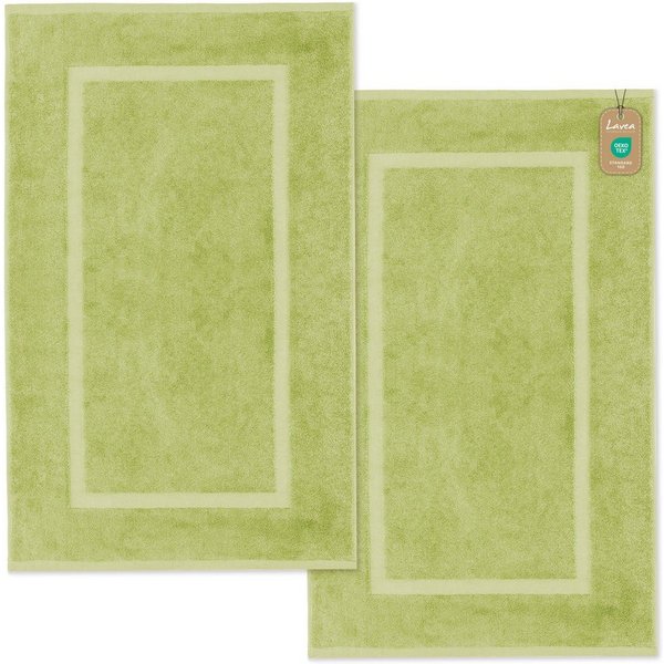 Lavea Badematte 2er Set Badeteppiche Elena Frottee 50x80 cm Badvorleger, 100% Baumwolle, 500 g/m² Frottier, weich & saugstark, pflegeleicht