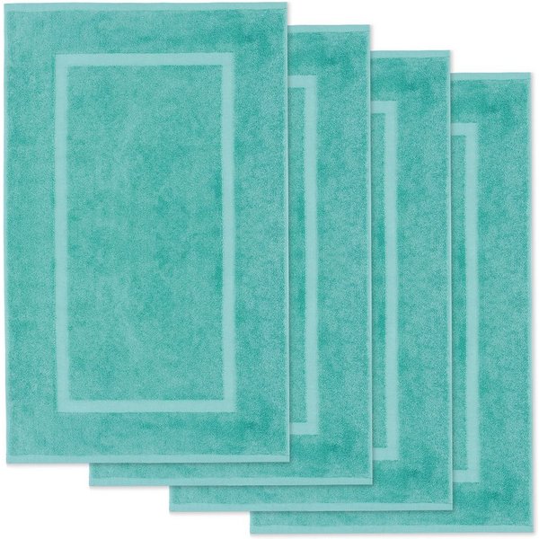 Lavea Badematte 4er Set Badeteppiche Elena Frottee 50x80 cm Badvorleger, 100% Baumwolle, 500 g/m² Frottier, weich & saugstark, pflegeleicht