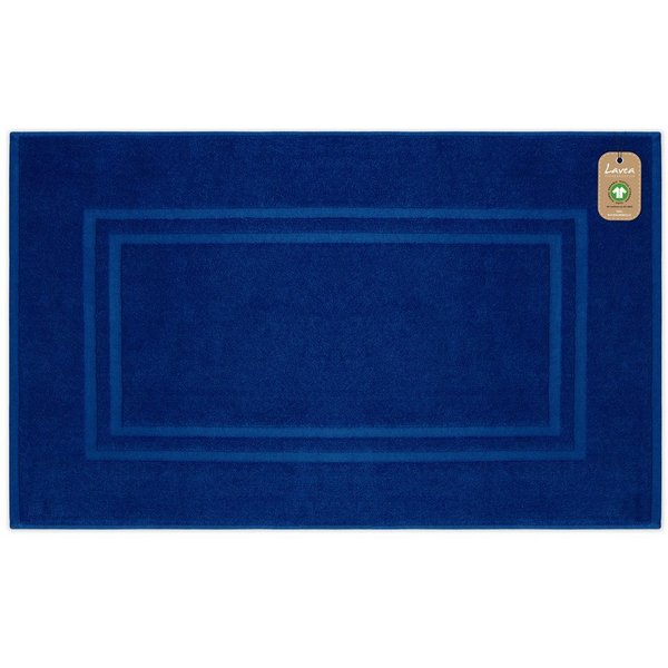 Lavea Badematte Bali Badvorleger Duschvorleger 50x80cm, Badteppich, Höhe 20 mm, Walkfrottee, mit Bordüre, plegeleicht, beidseitig nutzbar, strapazierfähig, Bio-