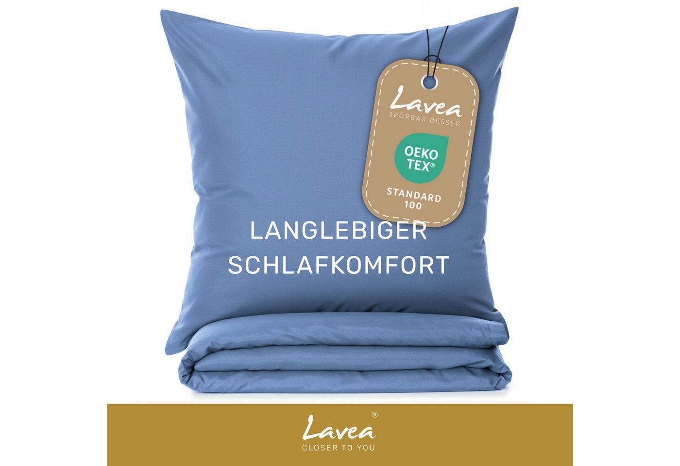 Lavea Bettwäsche Mikrofaser Bettwäsche-Sets mit Kissenbezügen und Bettbezügen, 2 teilig, Bettbezug und Kissenbezug mit Reißverschluss, weich, hypoallergen – Bild 2 von 5