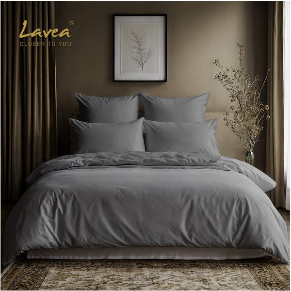 Lavea Bettwäsche Set, Bettbezug + Kissenbezug aus Baumwolle, Bettwäsche-Set, 2 teilig, für Kissen und Bettdecke, mit Reißverschluss, pflegeleicht