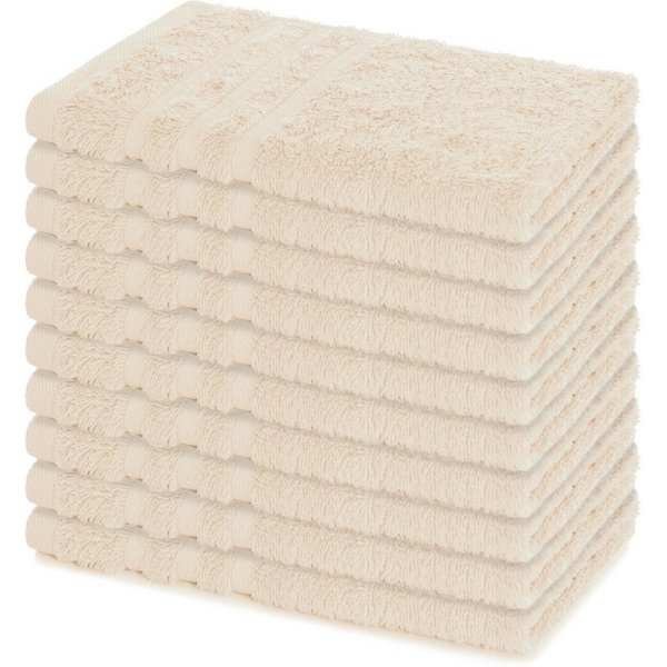 Lavea Gästehandtücher 30x50 cm, 10er Set Gästehandtuch, Elena-Frottee Handtuch, Gästetuch, (Set, 10-St), 500 g/m² Frottier, weich & saugstark, pflegeleicht