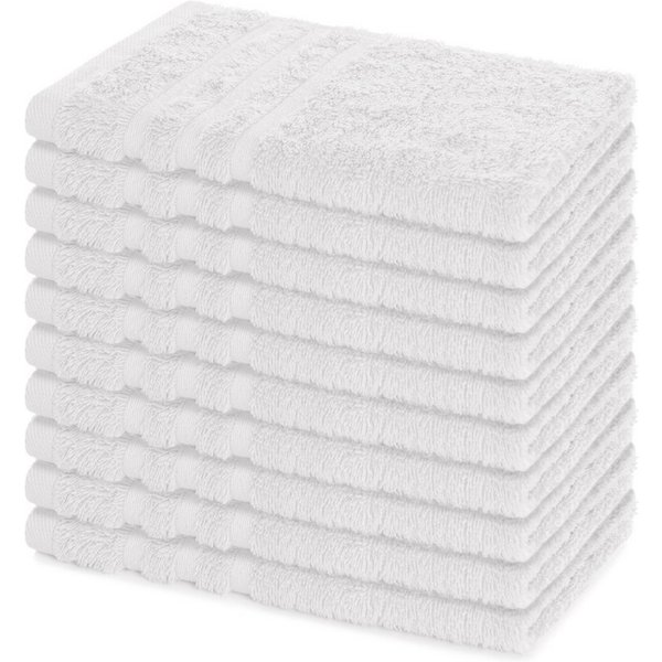 Lavea Gästehandtücher 30x50 cm, 10er Set Gästehandtuch, Elena-Frottee Handtuch, Gästetuch, (Set, 10-St), 500 g/m² Frottier, weich & saugstark, pflegeleicht
