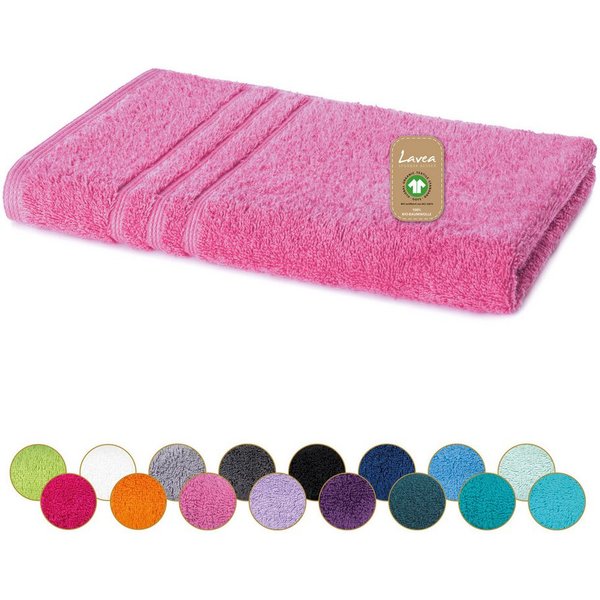 Lavea Handtücher Bali Handtuch 50x100 cm, Sporthandtuch, Fitness-Handtuch, Weiches Bio-Baumwollfrottee (1-St), pflegeleicht, GOTS-zertifiziert, extra saugstark 
