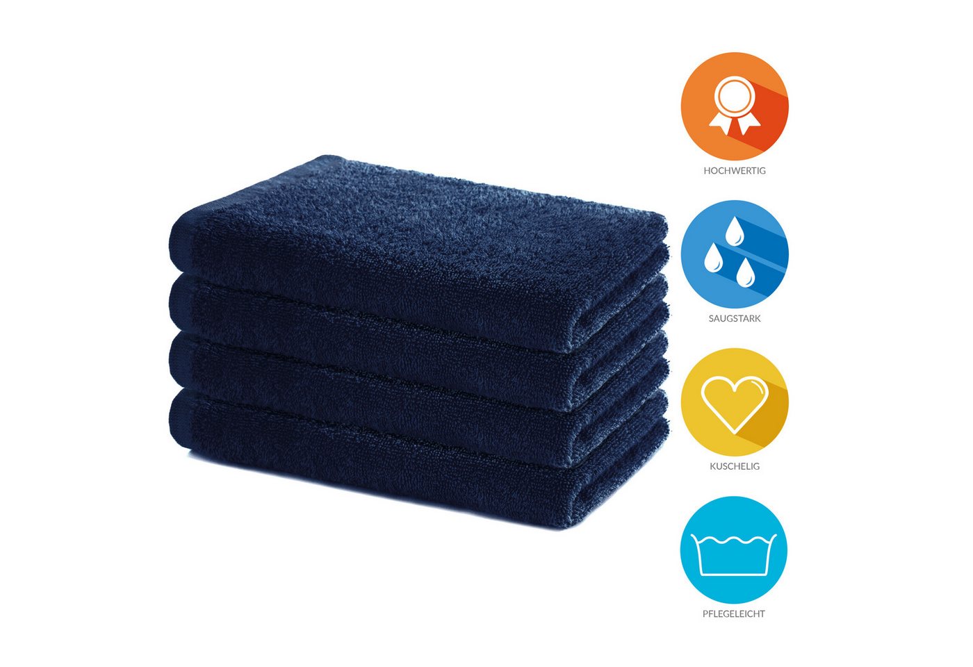 Lavea Handtücher Sydney Serie Handtuch oder Duschtuch Set, (4-St), 500 g/m² Frottier, weich & saugstark, pflegeleicht – Bild 2 von 5