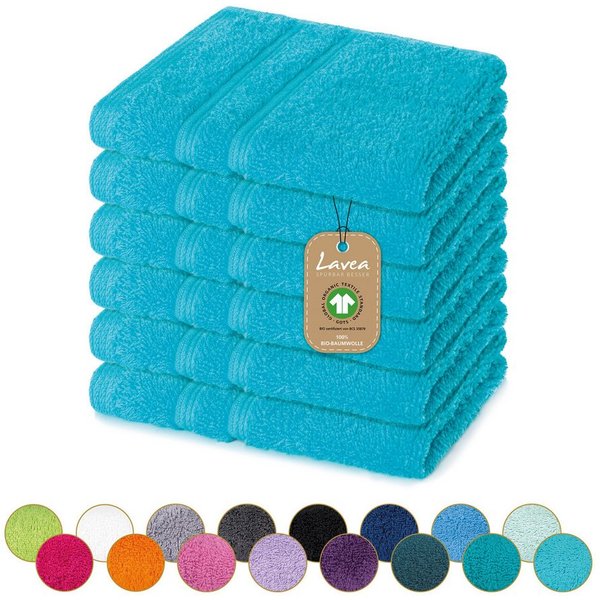 Lavea Seiftuch Bali Seiftücher, Waschlappen Frottee 30x30 cm, Weiches Bio-Baumwollfrottee (Set, 2-St), kleine Handtücher, Handtuch-Set, GOTS-zertifiziert, 500g/