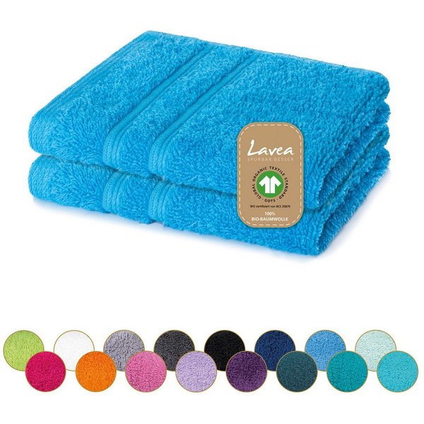 Lavea Seiftuch Bali Seiftücher, Waschlappen Frottee 30x30 cm, Weiches Bio-Baumwollfrottee (Set, 2-St), kleine Handtücher, Handtuch-Set, GOTS-zertifiziert, 500g/