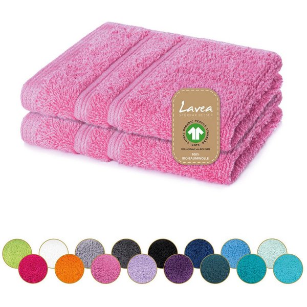 Lavea Seiftuch Bali Seiftücher, Waschlappen Frottee 30x30 cm, Weiches Bio-Baumwollfrottee (Set, 2-St), kleine Handtücher, Handtuch-Set, GOTS-zertifiziert, 500g/