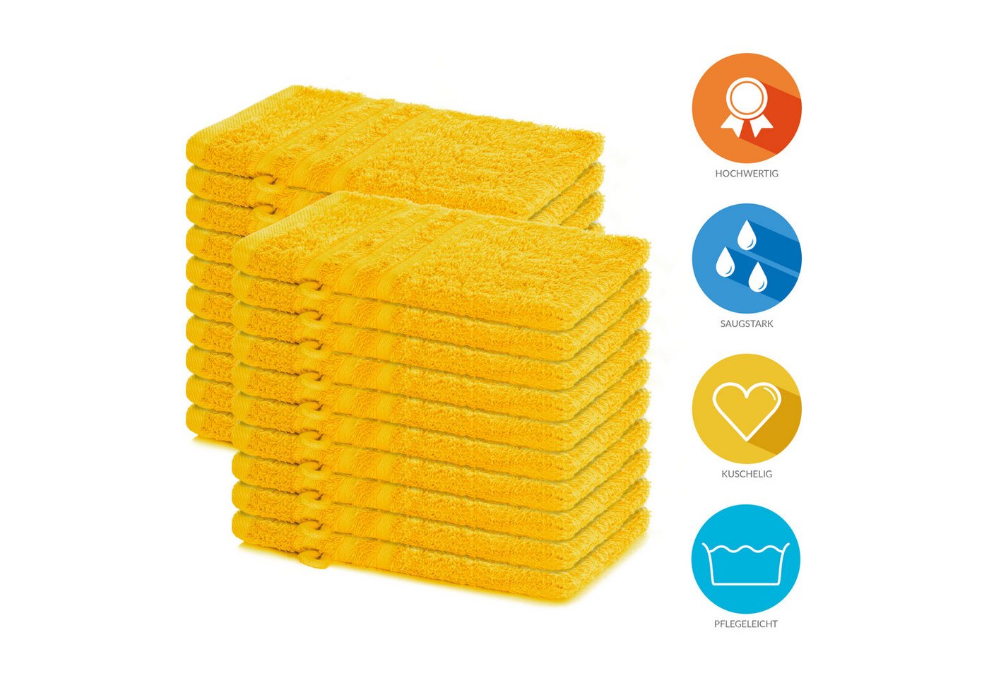 Lavea Waschhandschuh 20er Set Waschhandschuhe, 15 x 21 cm, Elena-Frottierserie, Waschlappen, (20-St), 500 g/m² Frottier, weich & saugstark, pflegeleicht – Bild 2 von 5