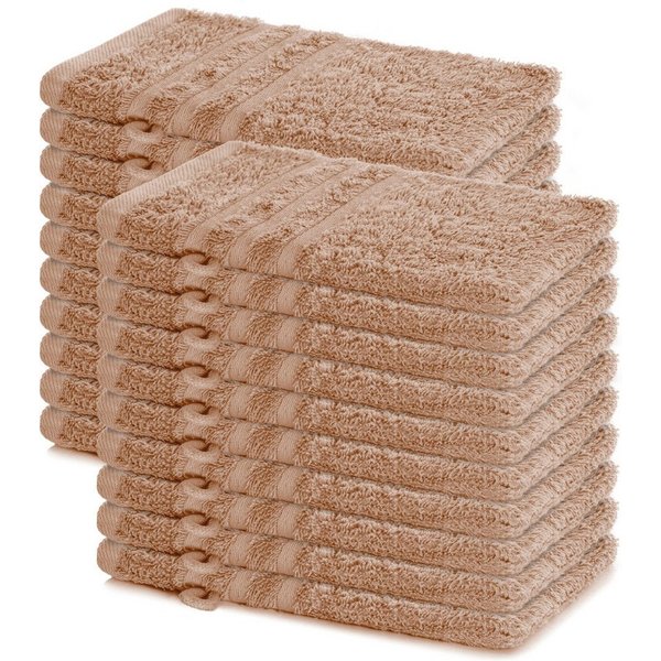 Lavea Waschhandschuh 20er Set Waschhandschuhe, 15 x 21 cm, Elena-Frottierserie, Waschlappen, (20-St), 500 g/m² Frottier, weich & saugstark, pflegeleicht