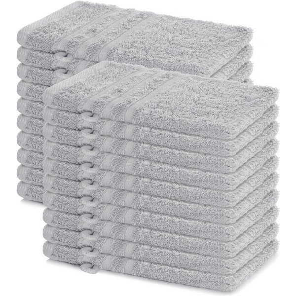 Lavea Waschhandschuh 20er Set Waschhandschuhe, 15 x 21 cm, Elena-Frottierserie, Waschlappen, (20-St), 500 g/m² Frottier, weich & saugstark, pflegeleicht
