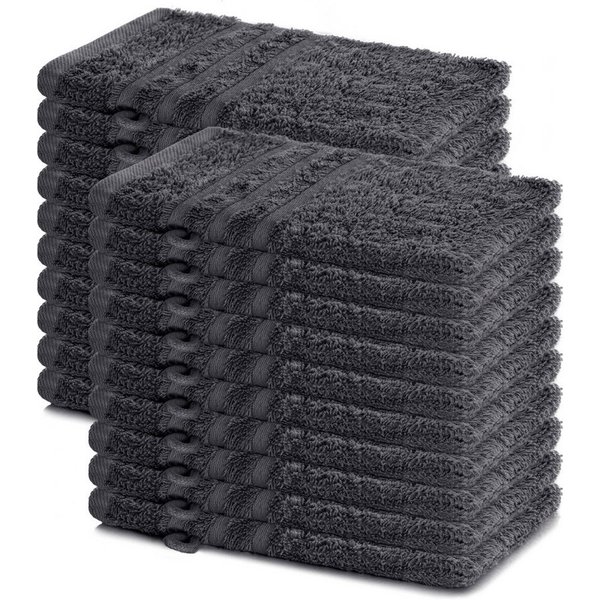 Lavea Waschhandschuh 20er Set Waschhandschuhe, 15 x 21 cm, Elena-Frottierserie, Waschlappen, (20-St), 500 g/m² Frottier, weich & saugstark, pflegeleicht