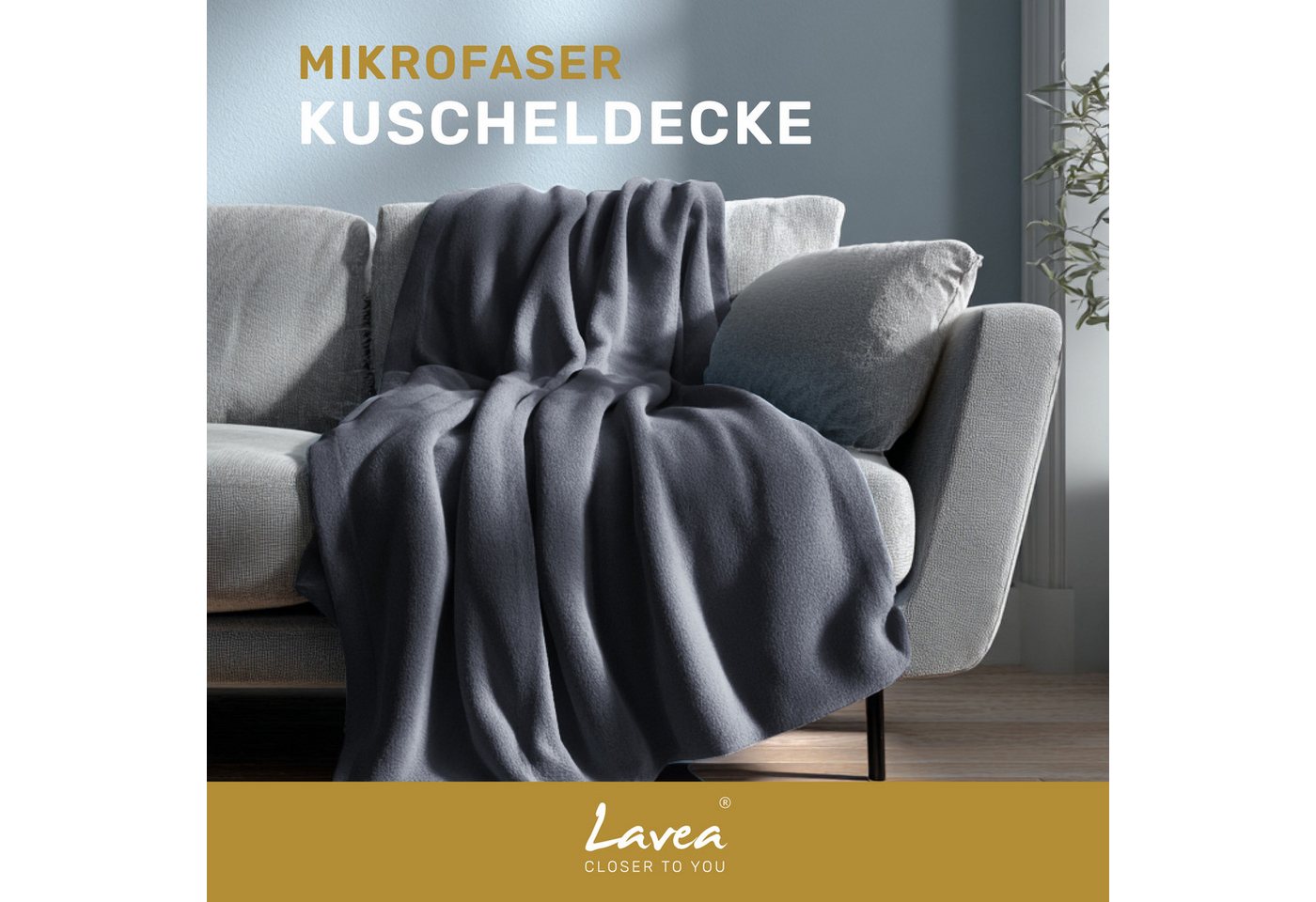 Wohndecke Kuscheldecke, Fleecedecke, Wolldecke flauschig und weich, Lavea, Sofadecke, Atmungsaktiv & Hautfreundlich, Decke – Bild 2 von 5