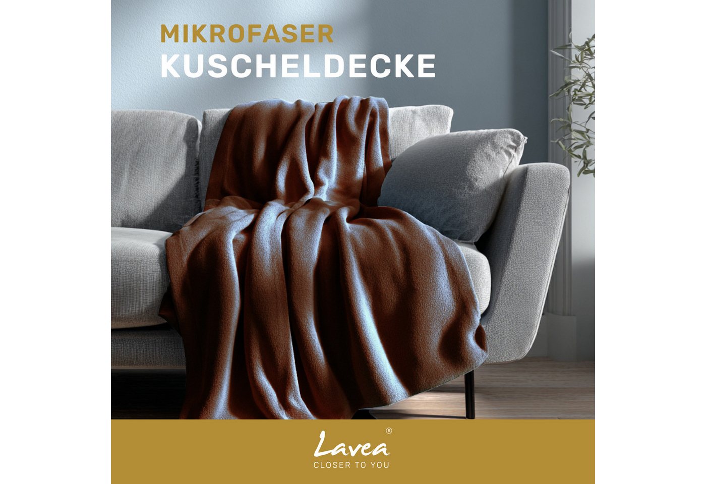 Wohndecke Kuscheldecke, Fleecedecke, Wolldecke flauschig und weich, Lavea, Sofadecke, Atmungsaktiv & Hautfreundlich, Decke – Bild 2 von 5