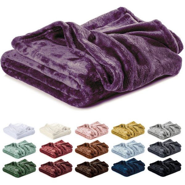 Wohndecke Kuscheldecke, Fleecedecke, Wolldecke flauschig und weich, Lavea, Sofadecke, Atmungsaktiv & Hautfreundlich, Decke