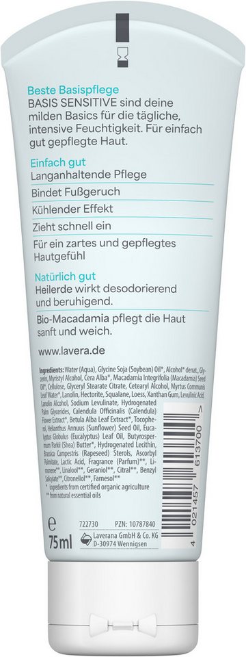 lavera Basis sensitiv Fußcreme · 75 ml – Bild 4 von 4