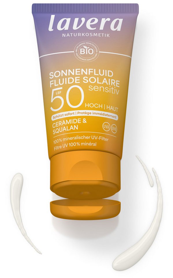 lavera Bio-Sonnenfluid, Sensitiv, LSF 50 mit Ceramide und Squalan, 40 ml – Bild 2 von 3