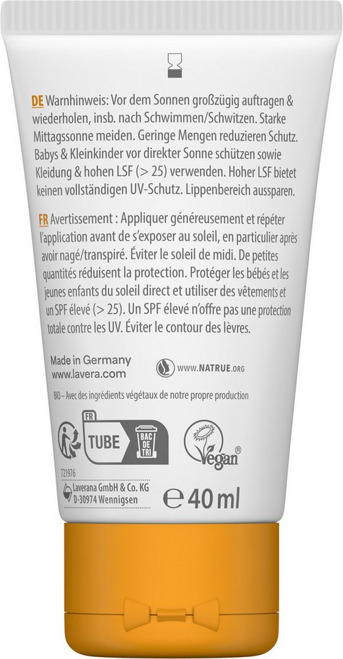 lavera Bio-Sonnenfluid, Sensitiv, LSF 50 mit Ceramide und Squalan, 40 ml – Bild 3 von 3