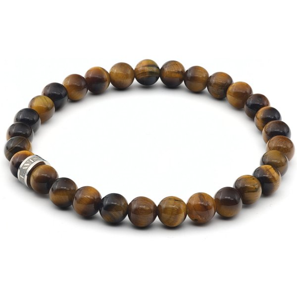 LAVISA Armband Armband 6mm Echte Edelstein Perlen, Kristalle, Onesize, Echte Edelsteine, Rostfreies Edelstahl, Wasserfest