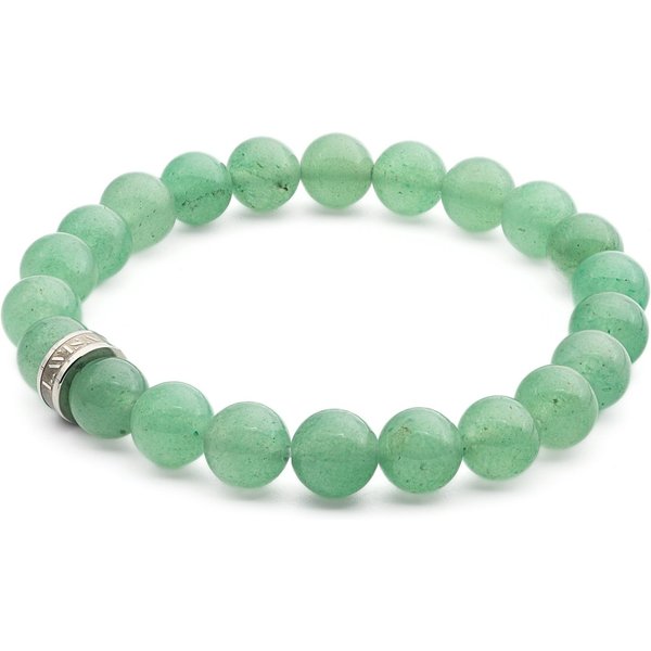 LAVISA Armband Armband Echte 8mm Edelstein Perlen, Kristalle, Onesize, Echte Edelsteine, Rostfreies Edelstahl, Wasserfest