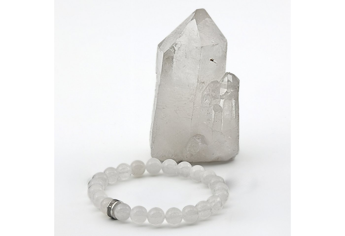 LAVISA Armband Armband Echte 8mm Edelstein Perlen, Kristalle, Onesize, Echte Edelsteine, Rostfreies Edelstahl, Wasserfest – Bild 2 von 5