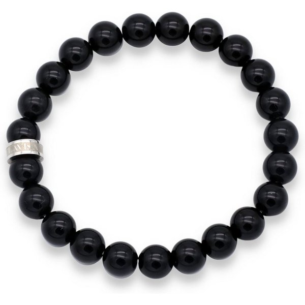 LAVISA Armband Armband Echte 8mm Edelstein Perlen, Kristalle, Onesize, Echte Edelsteine, Rostfreies Edelstahl, Wasserfest
