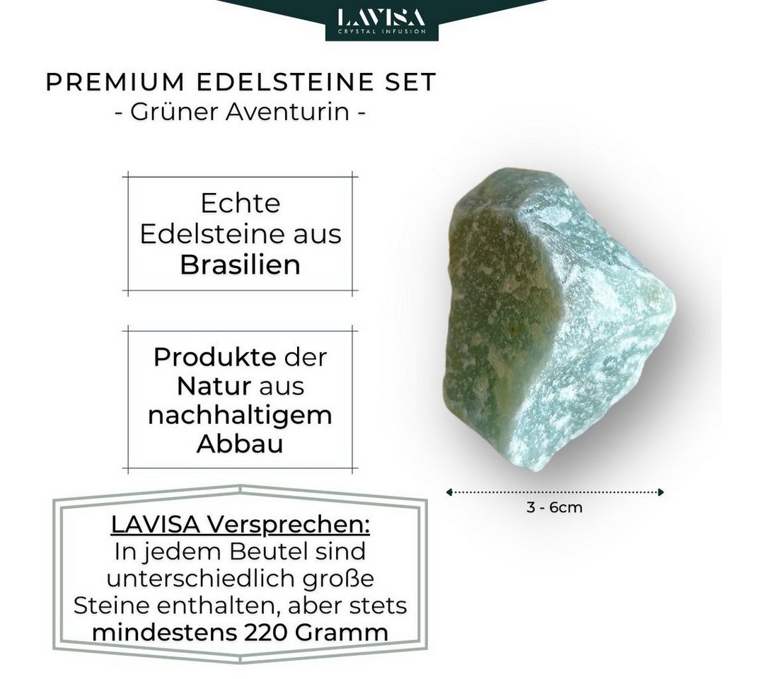 LAVISA Edelstein echte Edelsteine, Kristalle, Wassersteine, Mineralien Natursteine, Edelstein Wasserstein Kristall Naturstein – Bild 3 von 5