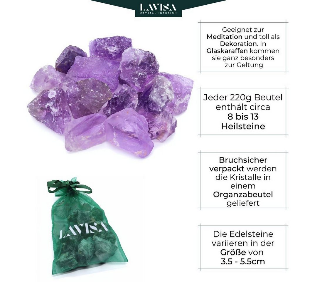 LAVISA Edelstein echte Edelsteine, Kristalle, Wassersteine, Mineralien Natursteine, Edelstein Wasserstein Kristall Naturstein – Bild 2 von 5