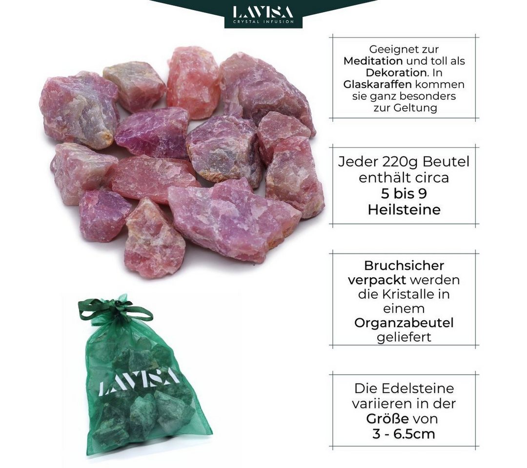 LAVISA Edelstein echte Edelsteine, Kristalle, Wassersteine, Mineralien Natursteine, Edelstein Wasserstein Kristall Naturstein – Bild 2 von 5