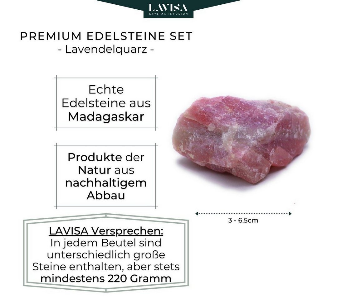 LAVISA Edelstein echte Edelsteine, Kristalle, Wassersteine, Mineralien Natursteine, Edelstein Wasserstein Kristall Naturstein – Bild 3 von 5