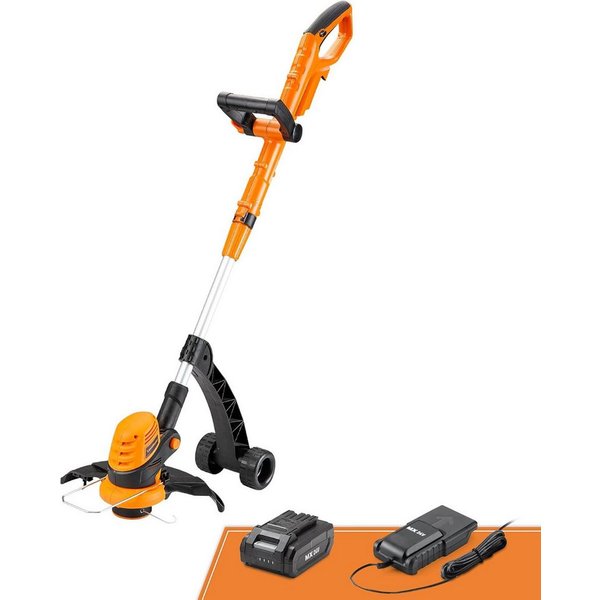 Lawnmaster Akku-Rasentrimmer 24V 2,0Ah, inkl. Akku und Ladegerät, 25 cm Arbeitsbreite Messer, (1 St), für größere Flächen, 2-in-1 Rasentrimmer & Kantenschneider