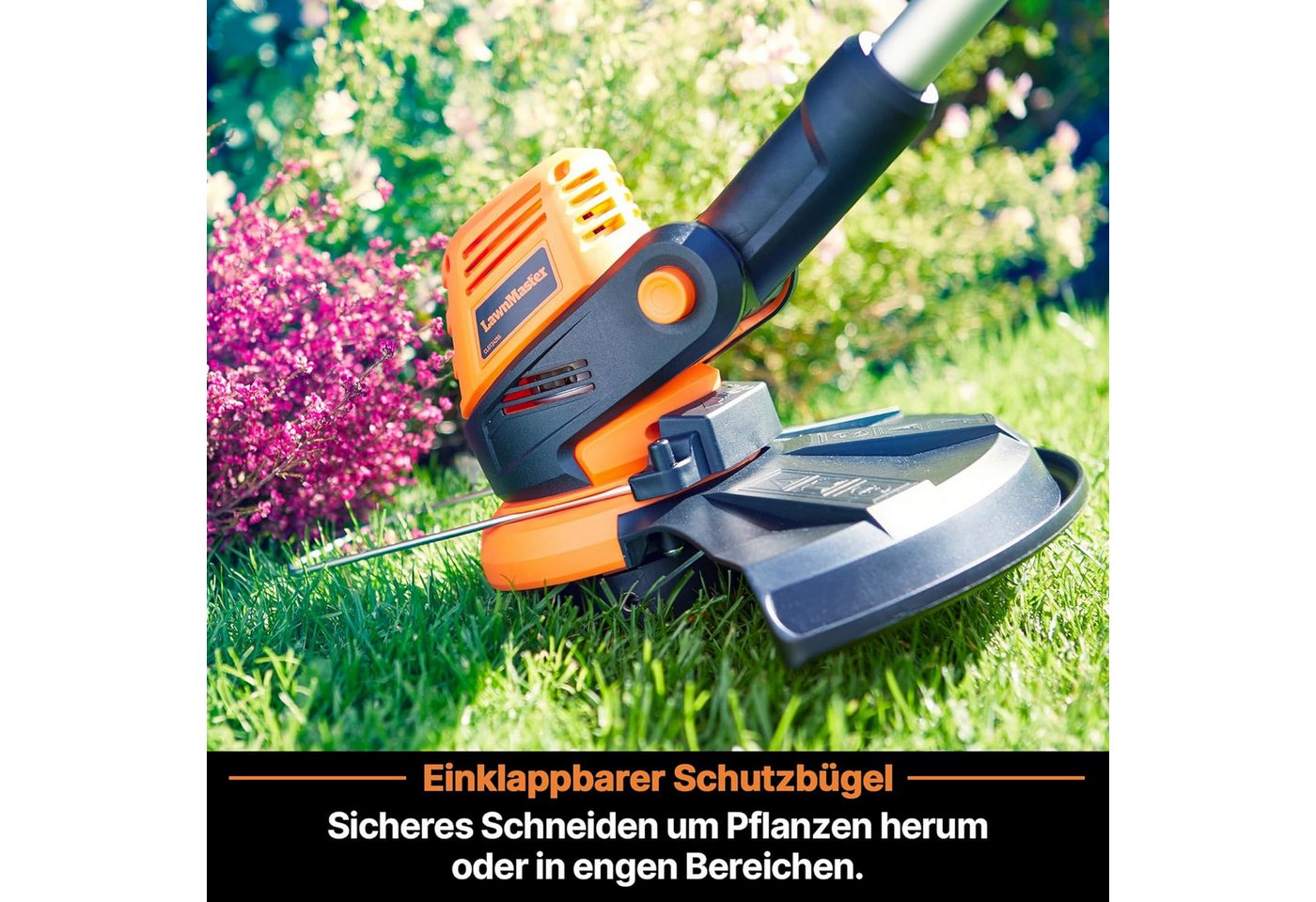 Lawnmaster Akku-Rasentrimmer 24V 2,0Ah, inkl. Akku und Ladegerät, 25 cm Arbeitsbreite Messer, (1 St), für größere Flächen, 2-in-1 Rasentrimmer & Kantenschneider – Bild 5 von 5