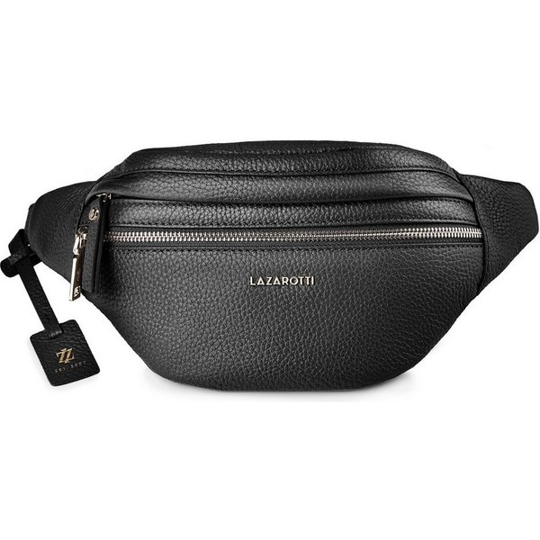 Lazarotti Gürteltasche Bologna Leather Double-Zip Gürteltasche Crossbody Leder 25 cm