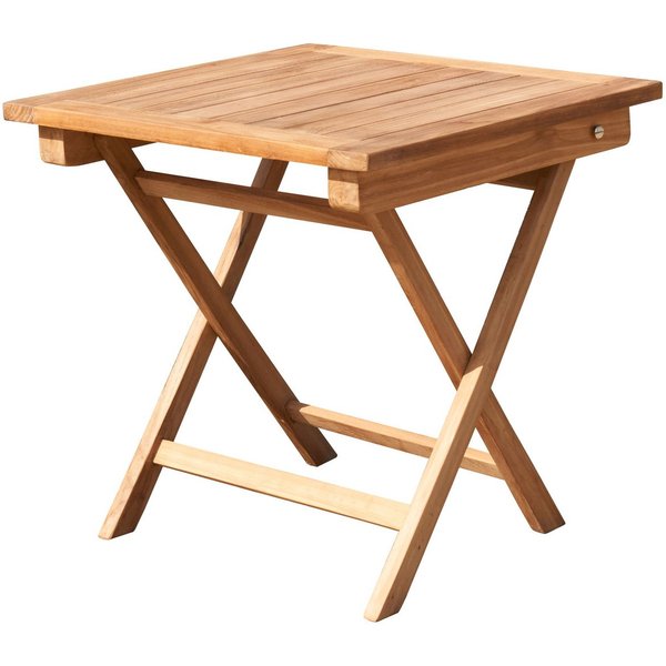 LC Garden Gartentisch Riva Teak Klapptisch quadratisch 50x50x50cm