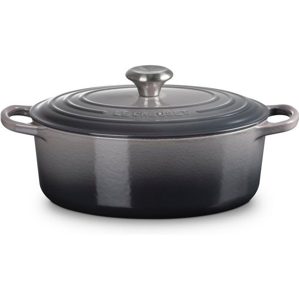 LE CREUSET Bräter Gusseisen-Bräter mit Deckel, Oval, Gusseisen, Oval, 4,43 kg, Flint, 21178274442430