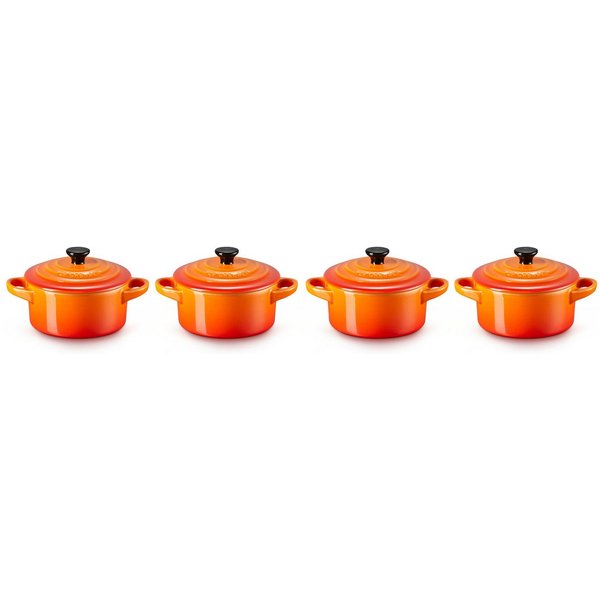 LE CREUSET Snackschale Mini Cocottes, je 200 ml, 10 x 5 cm, Steinzeug, (Set, 4-tlg), 79212100900100