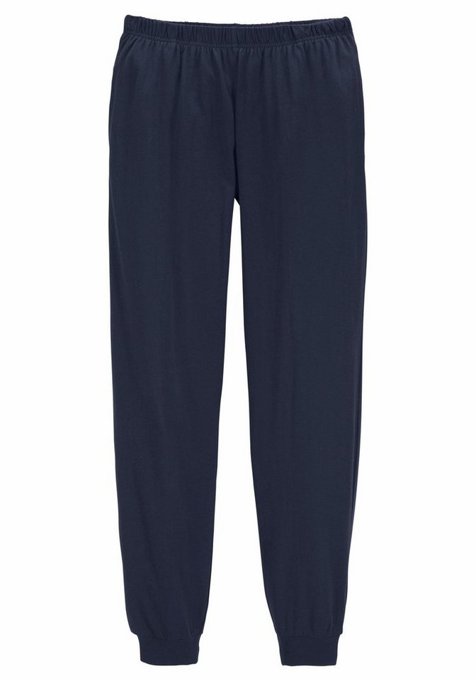 le jogger® Pyjama (2 tlg., 1 Set) langer Schlafanzug, gestreift, mit Rundhals-Ausschnitt, aus Baumwolle – Bild 4 von 5