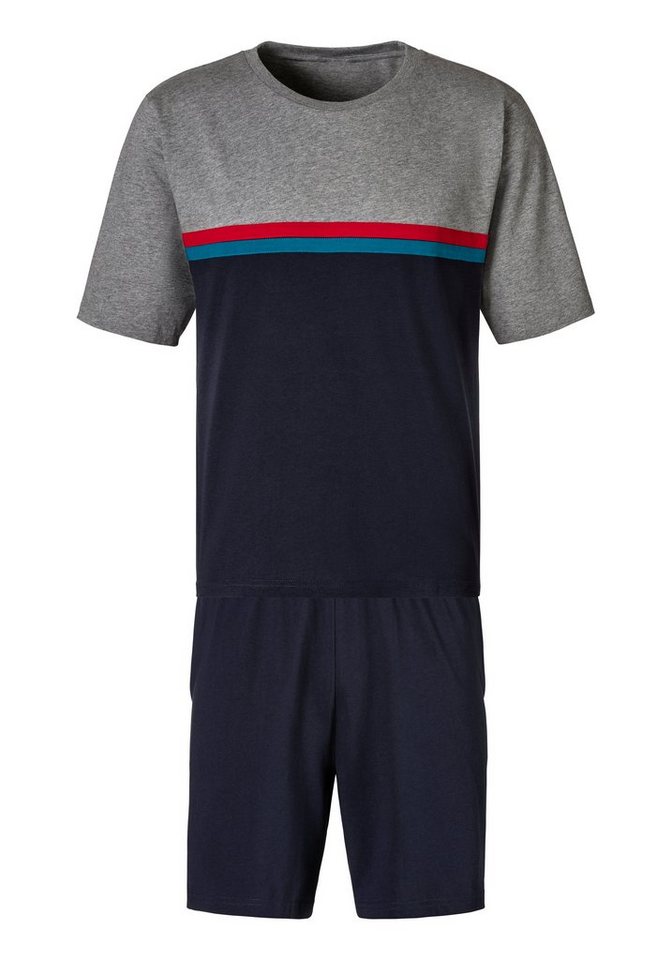 le jogger® Pyjama (2 tlg., 1 Stück) Schlafanzug mit Colorblock – Bild 2 von 5