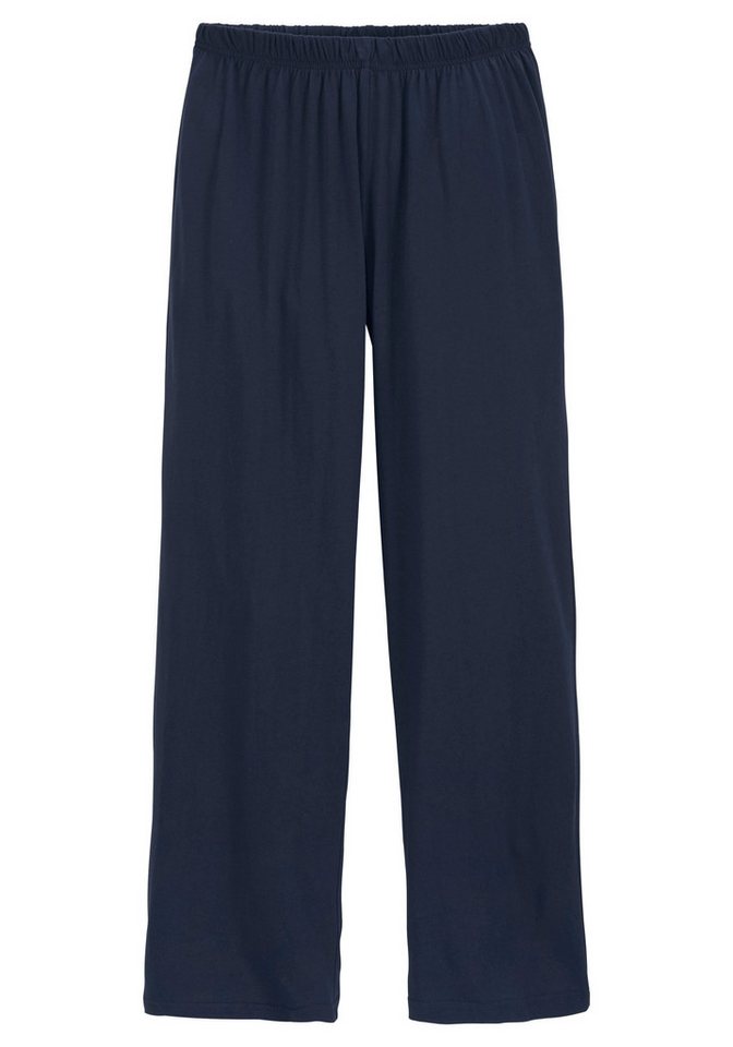le jogger® Pyjama (Packung, 4 tlg., 2 Sets) langer Schlafanzug, kariert und unifarben, aus Baumwolle – Bild 5 von 5