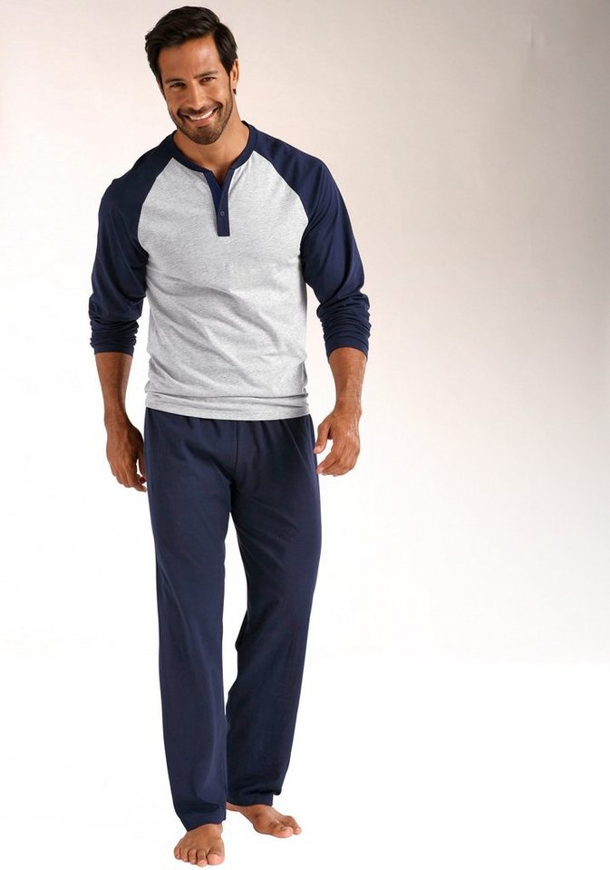 le jogger® Pyjama (Packung, 4 tlg., 2 Stück) in langer Form, mit Raglanärmeln – Bild 2 von 5