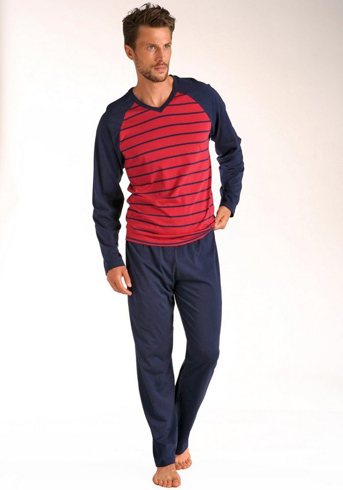 le jogger® Pyjama (Packung, 4 tlg., 2 Stück) in langer Form, mit Raglanärmeln – Bild 3 von 5