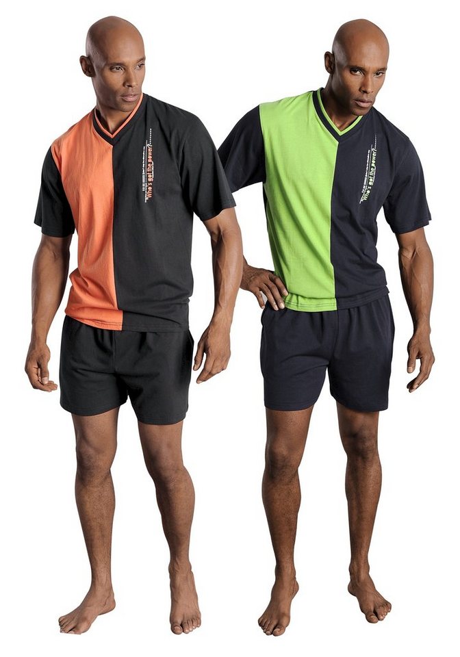 le jogger® Pyjama (Packung, 4 tlg., 2 Stück) mit 2-farbigem T-Shirt – Bild 2 von 3