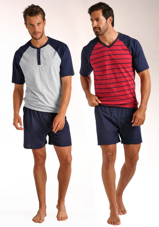 le jogger® Pyjama (Packung, 4 tlg., 2 Stück) in kurzer Form, mit Raglanärmeln – Bild 4 von 5