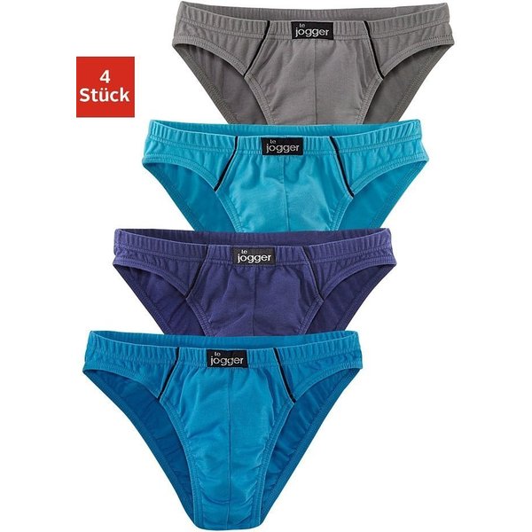 le jogger® Slip Minislip (Packung, 4-St), knappe Form, schöne Farben mit kontrastfarbenen Pipings