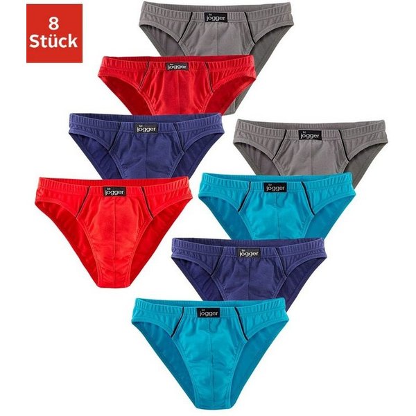 le jogger® Slip Minislip (Packung, 8-St), knappe Form, schöne Farben mit kontrastfarbenen Pipings