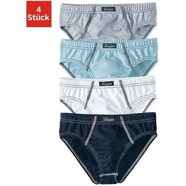 le jogger® Slip (Packung, 4-St) unifarben, mit Kontrastnähten, Baumwolle